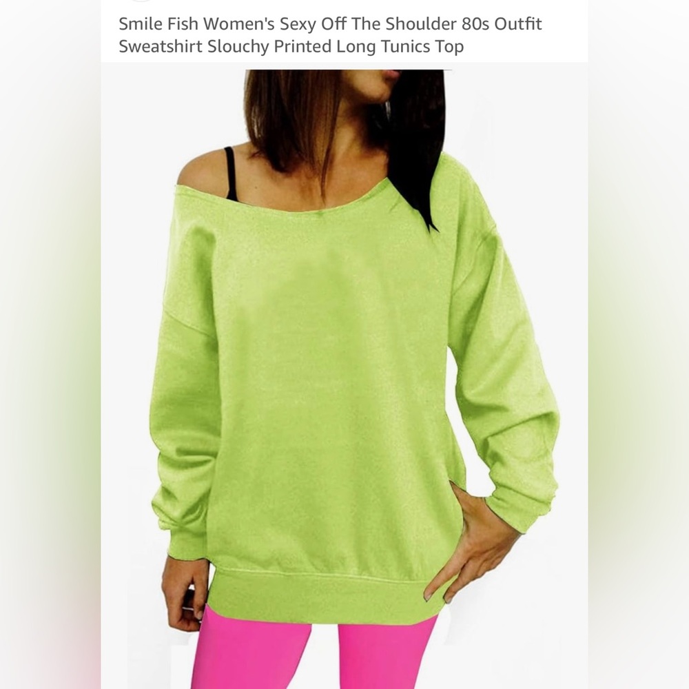 Sexy Off-Shoulder 80’s Sweatshirt Sz S NWOT
